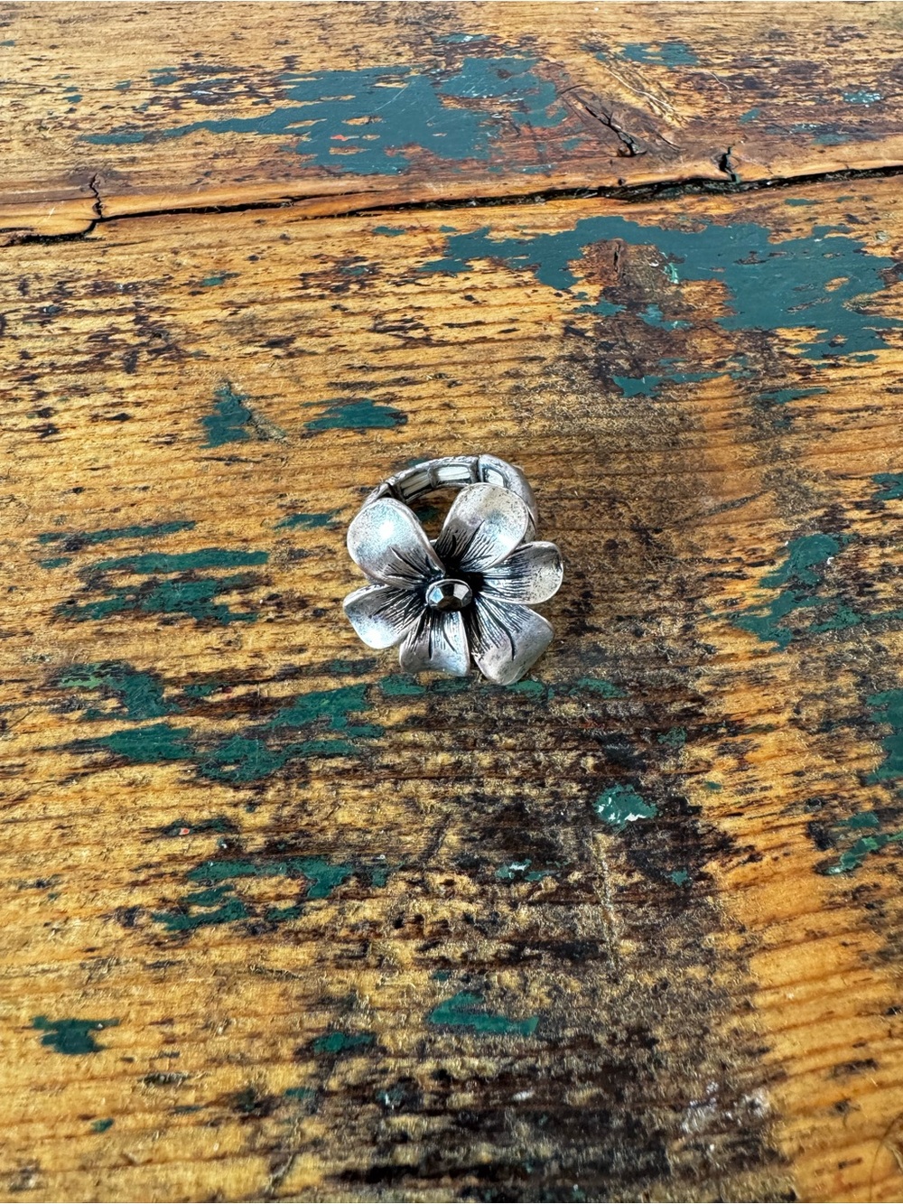 Silver Floral Statement Ring